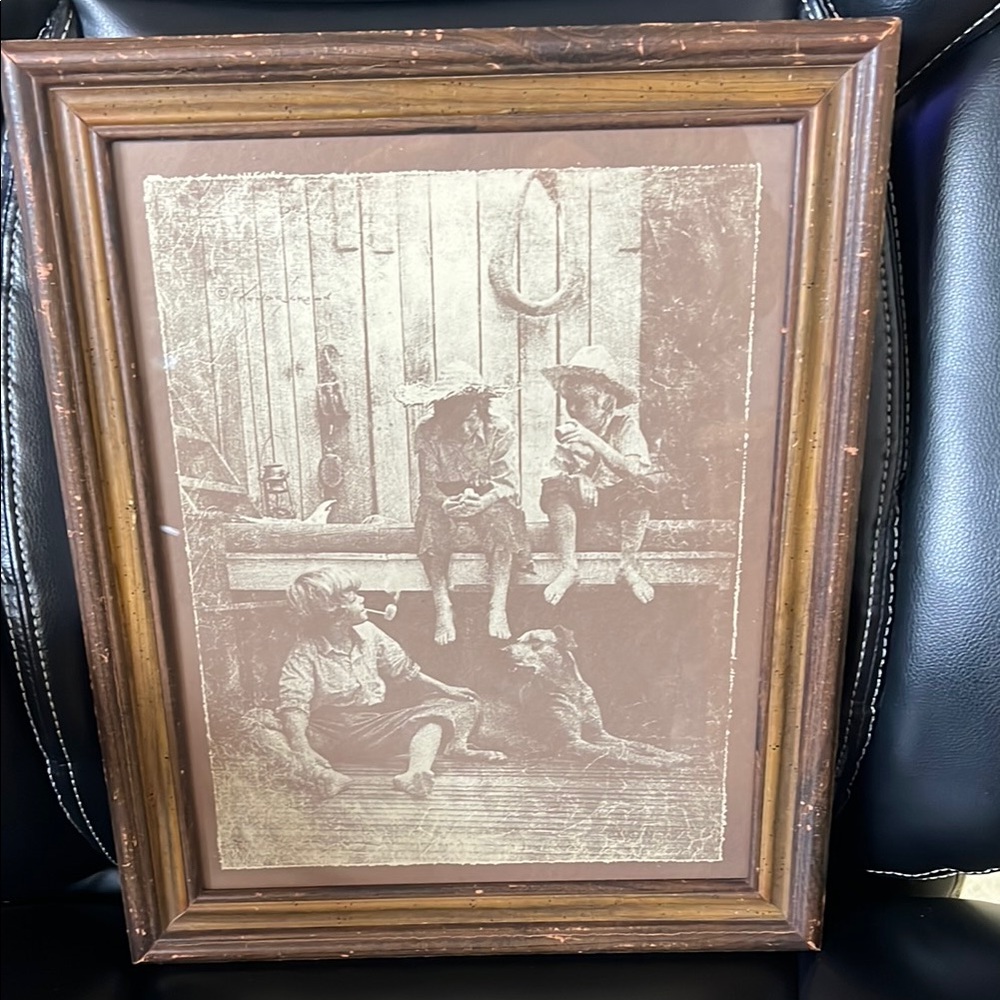 Vintage Brown Framed Art Print